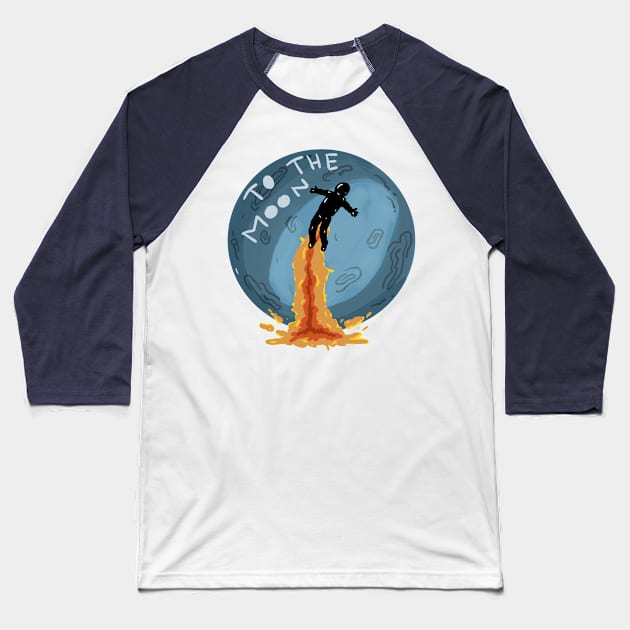 Astronout to the Moon Baseball T-Shirt by RiyanRizqi